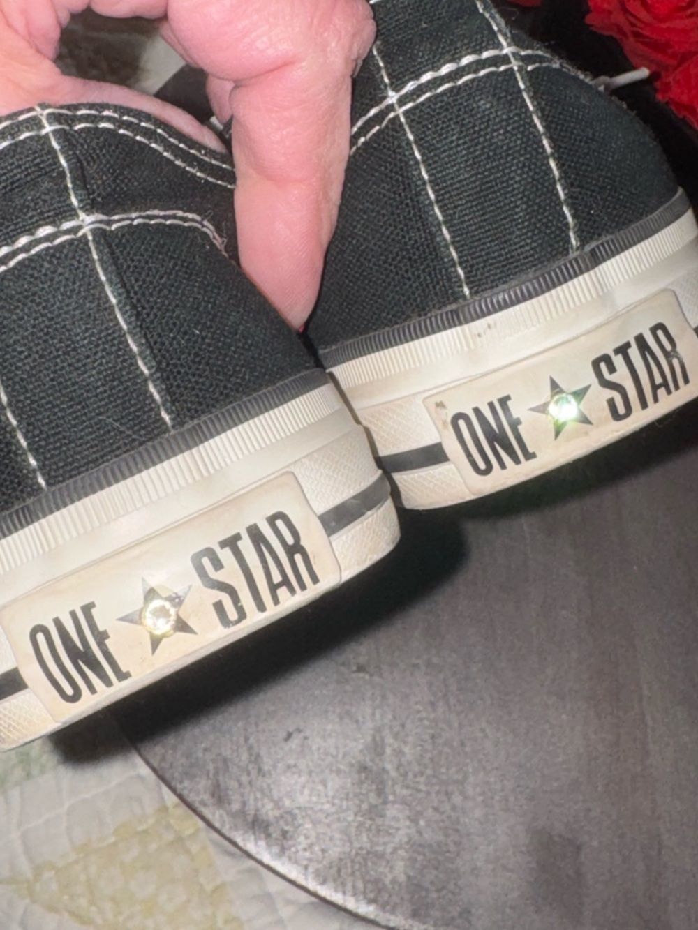 Custom Bling Converse Mommy & Me Set | Rhinestone Toe | Black Low Tops - Picture 9 of 11